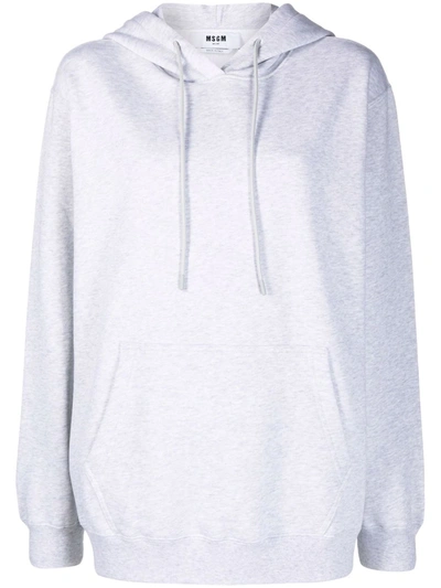 Msgm Logo-print Hoodie In Gray