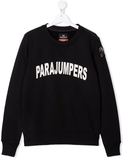 Parajumpers Teen Logo-print Cotton Jumper In Black
