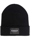 Dondup Logo Patch Beanie In 黑色