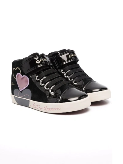 Geox Heart High-top Sneakers In 黑色