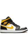 JORDAN AIR JORDAN 1 MID "WHITE/POLLEN/BLACK" SNEAKERS