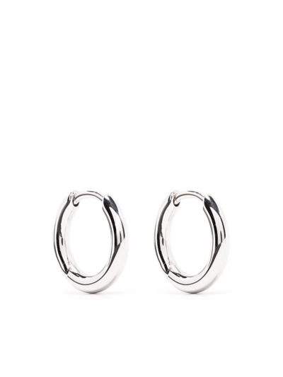 Tom Wood Small Classic Hoop Earrings In White