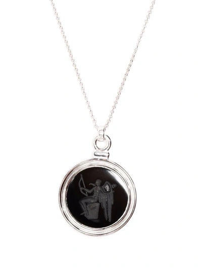 Tom Wood Eros Onyx Pendant Necklace In 银色