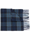 Barbour Tartan-print Knitted Scarf In 蓝色