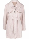 URBANCODE TWO-POCKET BUTTONED FAUX-SHEARLING COAT