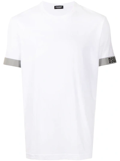 Dsquared2 Icon Cuff Crew-neck T-shirt In 白色