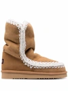 Mou Whipstitch-trim Shearling-lined Boots In 褐色