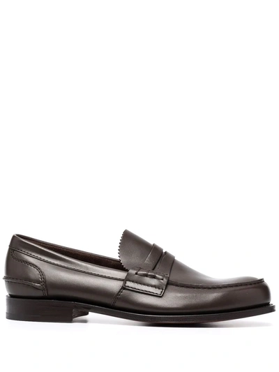 Church's Polished-finish Round-toe Loafers In Brown