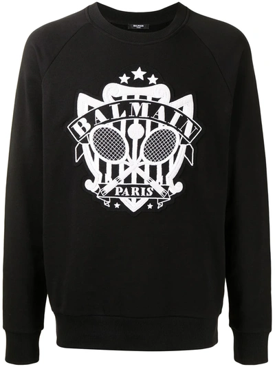 Balmain Logo-embellished Sweatshirt In 黑色