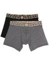 Versace Logo-waistband Boxers (set Of Two) In Black