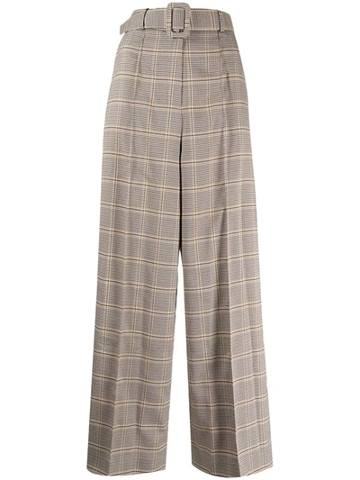 Rokh Houndstooth Belted Waist Trousers In 褐色