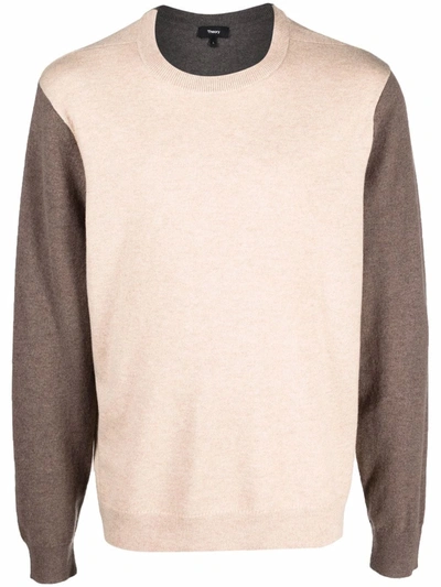 Theory Milan Crew-neck Cashmere Jumper In 褐色