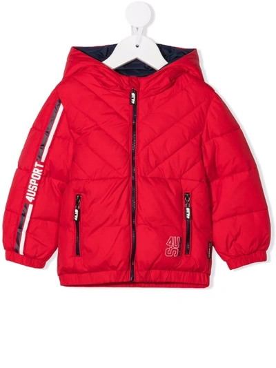 Cesare Paciotti 4us Babies' Hooded Puffer Jacket In 红色
