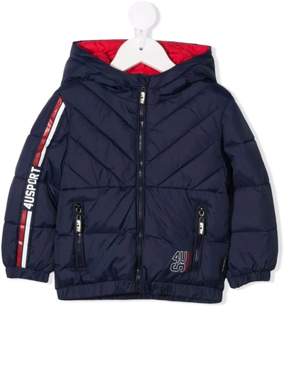 Cesare Paciotti 4us Babies' Hooded Rain Jacket In 蓝色