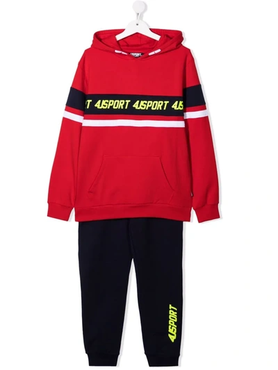 Cesare Paciotti 4us Kids' Logo Tracksuit Set In 蓝色