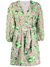 ESSENTIEL ANTWERP FLORAL-PRINT TIE-FASTENING MINI DRESS