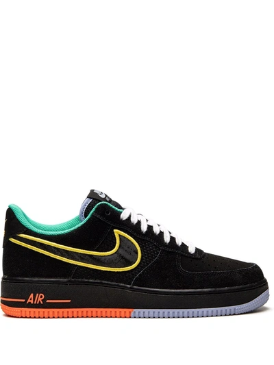 Nike Air Force 1 Low '07 Lv8 "peace And Unity" Sneakers In Black/ Yellow Strike/ Aluminum