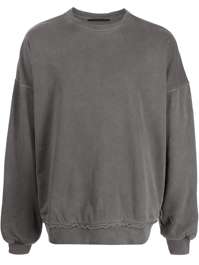 Haider Ackermann Drop-shoulder Long-sleeve Sweatshirt In 灰色