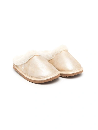 Ralph Lauren Metallic-finish Slippers In 金属色