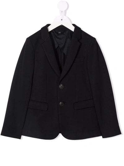 Emporio Armani Kids' Single-breasted Blazer Jacket In 蓝色