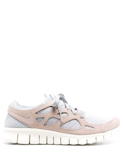 Nike Free Run 2 Panelled Low-top Trainers In Pure Platinum / Fossil Stone-wolf Grey