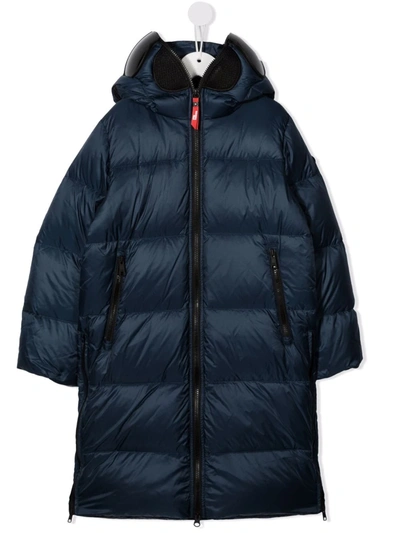 Ai Riders On The Storm Young Zipped Padded Coat In 蓝色