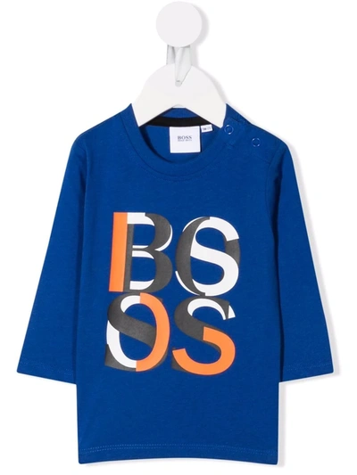 Bosswear Babies' Logo-printed T-shirt In 蓝色