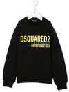 Dsquared2 Teen Logo-print Cotton Sweatshirt In 黑色