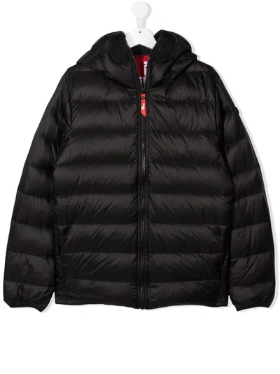 Ai Riders On The Storm Young Kids' Pompom-detail Padded Coat In 黑色