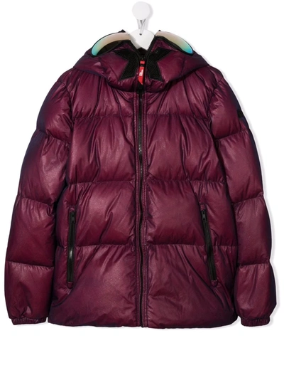 Ai Riders On The Storm Young Kids' Pompom-detail Padded Coat In 紫色