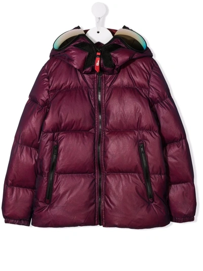 Ai Riders On The Storm Young Pompom-detail Padded Coat In 紫色