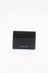 Michael Kors Monogram Leather Cardholder In 黑色