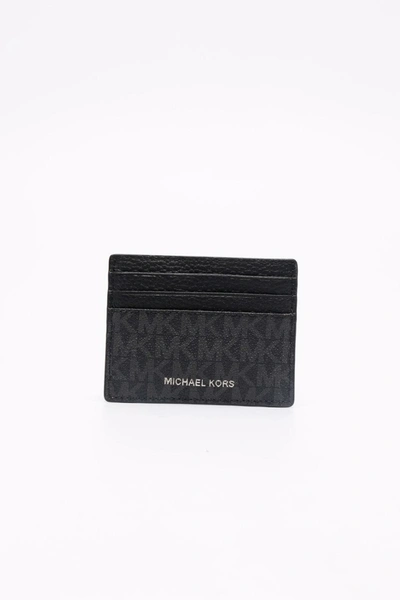Michael Kors Monogram Leather Cardholder In 黑色