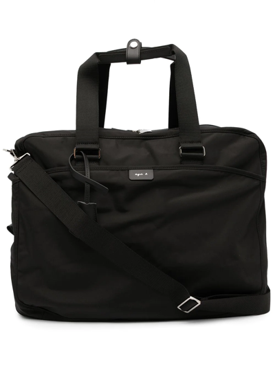 Agnès B. Logo-patch Duffle Bag In 黑色