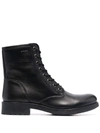 Geox Lace-up Ankle Boots In 黑色