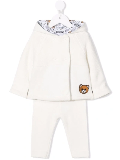 Moschino Babies' Teddy Bear-embroidered Tracksuit In 白色