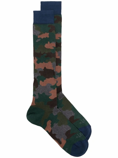 Altea Camouflage Patterned Ankle Socks In 绿色