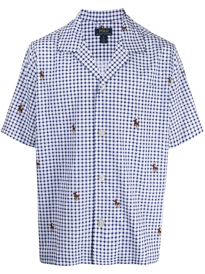 Polo Ralph Lauren Gingham-print Pyjamas In 蓝色