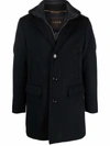MOORER LAYERED SINGLE-BREASTED COAT
