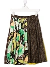 FENDI FF-LOGO PRINT SKIRT