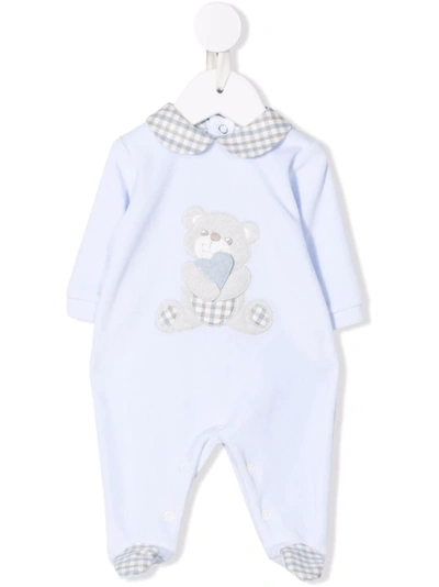 Colorichiari Babies' Teddy-bear Print Pyjama In 蓝色