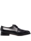 Ferragamo Almond-toe Lace-up Derby Shoes In 黑色