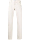 Jacob Cohen Mid-rise Straight-leg Chinos In 中性色