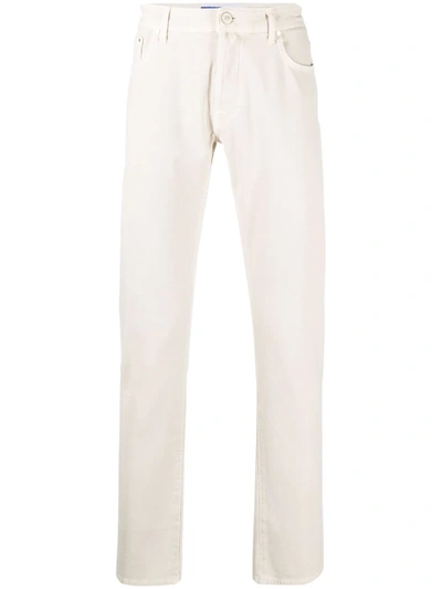Jacob Cohen Mid-rise Straight-leg Chinos In Weiss