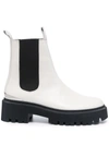 Maje Felsea Leather Chelsea Boots In Blanc