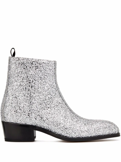 Giuseppe Zanotti New York Glitter Ankle Boots In 金属色