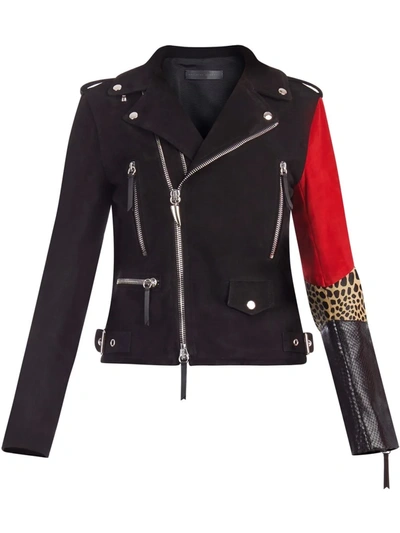 Giuseppe Zanotti Amelia Suede Biker Jacket In 黑色