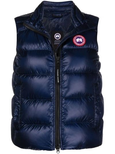 Canada Goose Logo Patch Feather Down Gilet In Blue