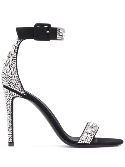 Giuseppe Zanotti Neyla Crystal Sandals In 黑色