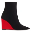 Giuseppe Zanotti Suede Pointy Toe Wedge Bootie In 黑色